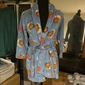 Cozy Blue Monkeys Print Robe for Girls.
